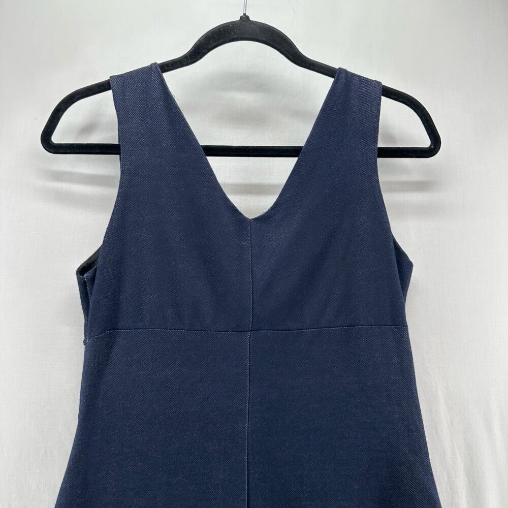 Sweet Storm Sleeveless Mini Dress Womens L Bodycon Tiered V-Neck Lined Navy Blue - Picture 5 of 11